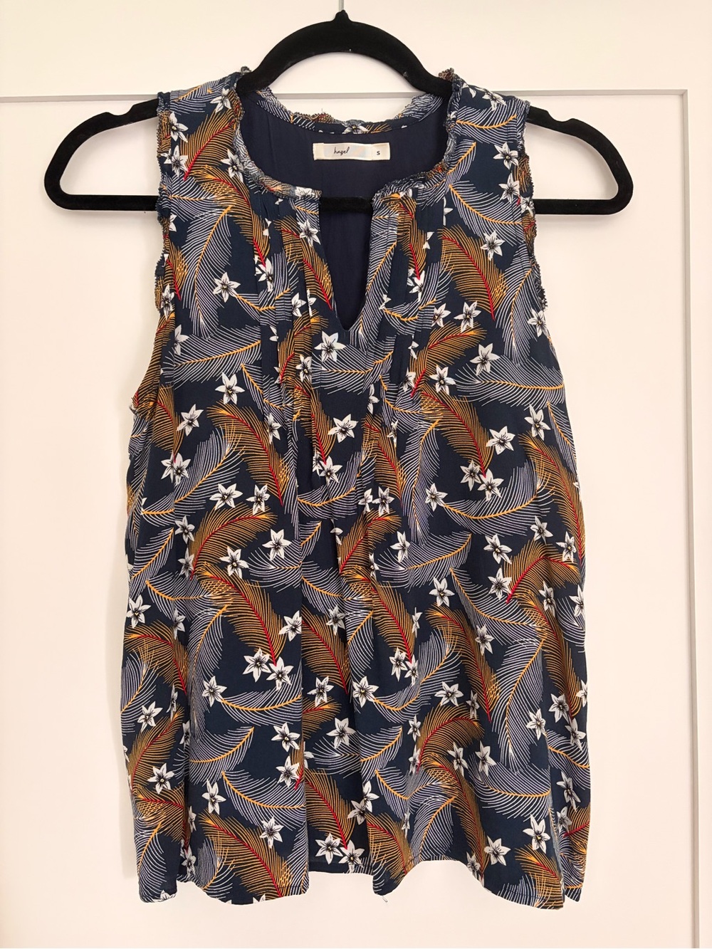 🪶 hazel anthropologie print tank blouse